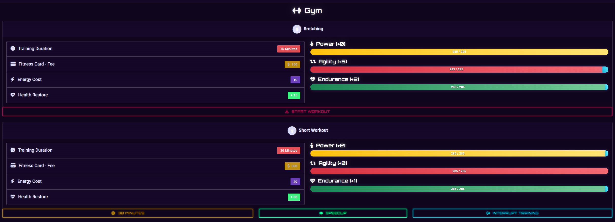 Gym Interface