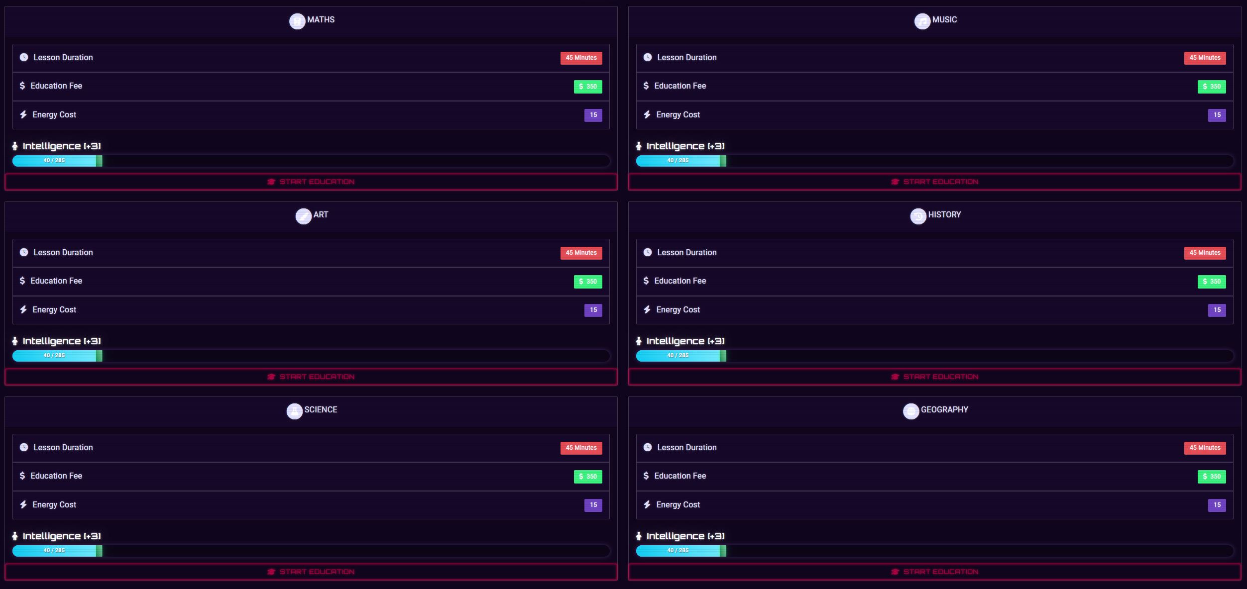 Academy Interface